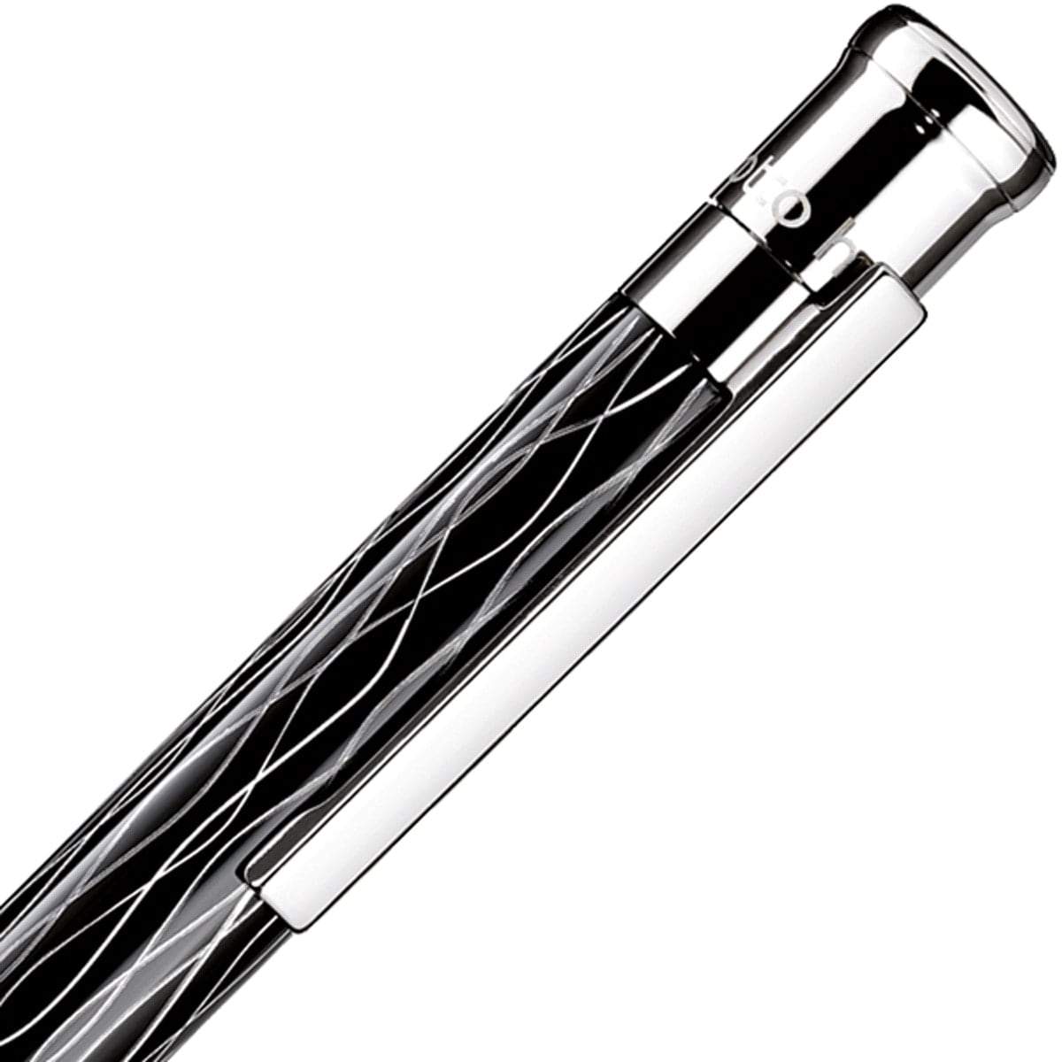 Otto Hutt, Kugelschreiber, Design 04, Welle, platiniert, schwarz-3