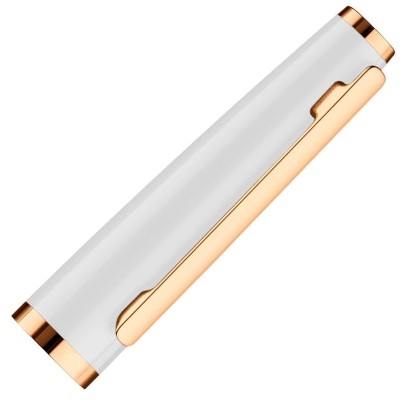 Otto Hutt, Tintenroller, Design 06, Glanzlack, rosé vergoldet, weiß-5
