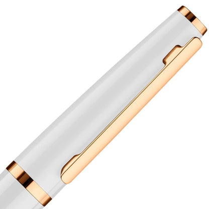 Otto Hutt, Kugelschreiber, Design 06, Glanzlack, rosé vergoldet, weiß-3