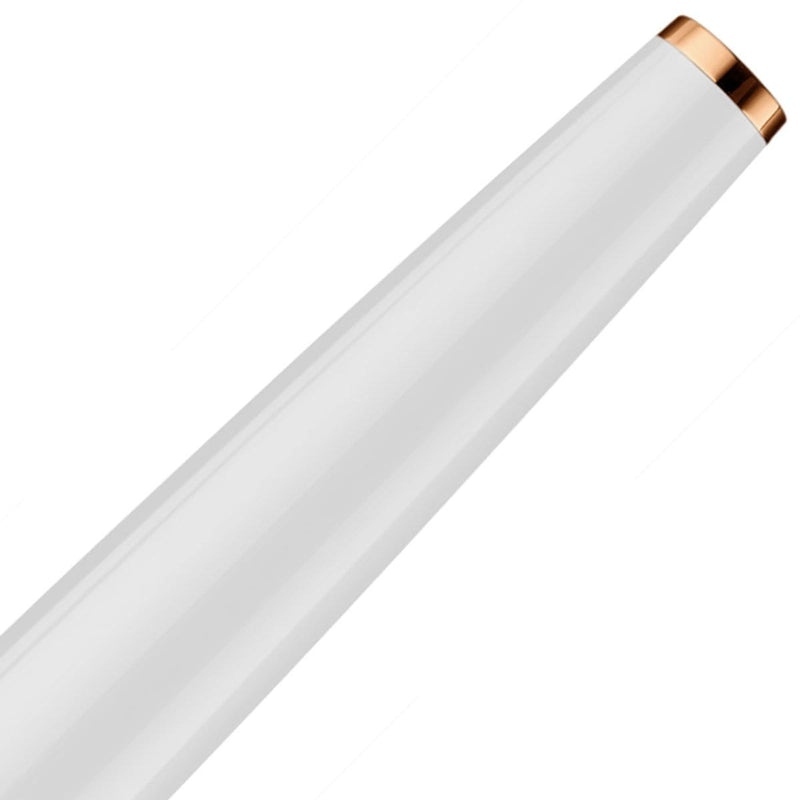 Otto Hutt, Tintenroller, Design 06, Glanzlack, rosé vergoldet, weiß-3