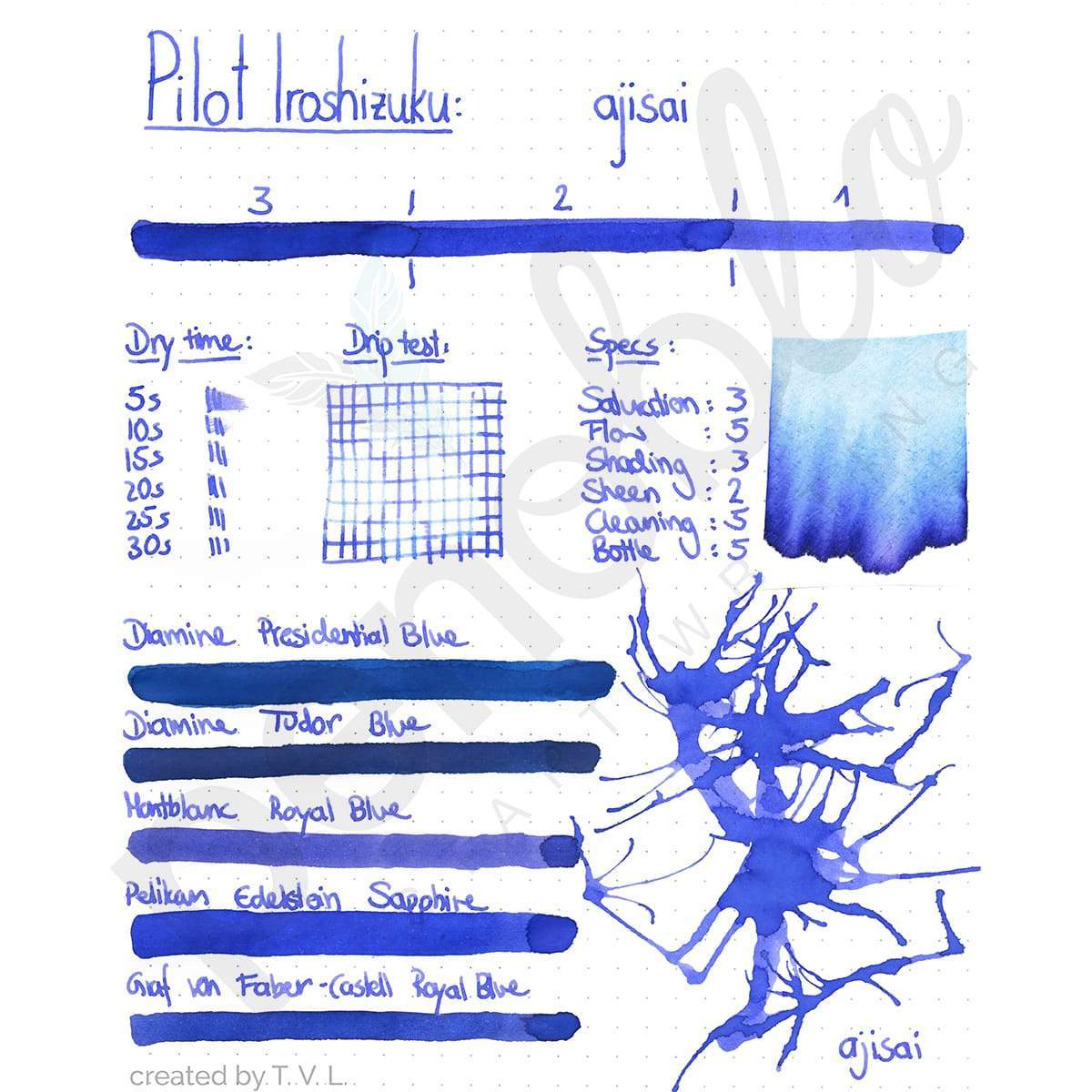 Pilot, Tintenglas, Iroshizuku 50 ml, Ajisai Blau-2