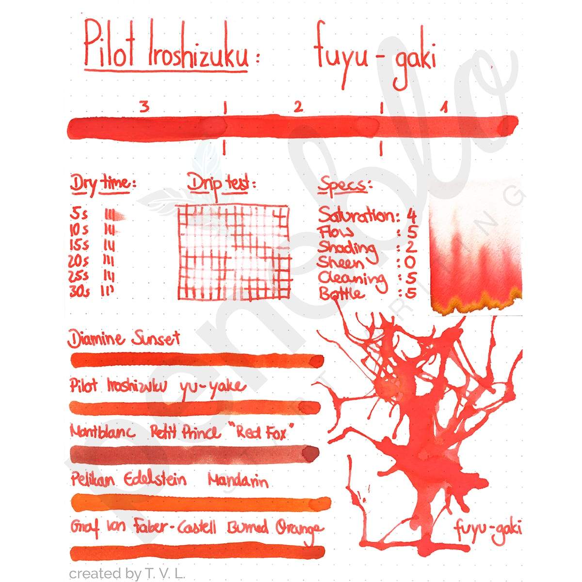 Pilot, Tintenglas, Iroshizuku 50 ml, Fuyu-Gaki Winter Persimmon-2