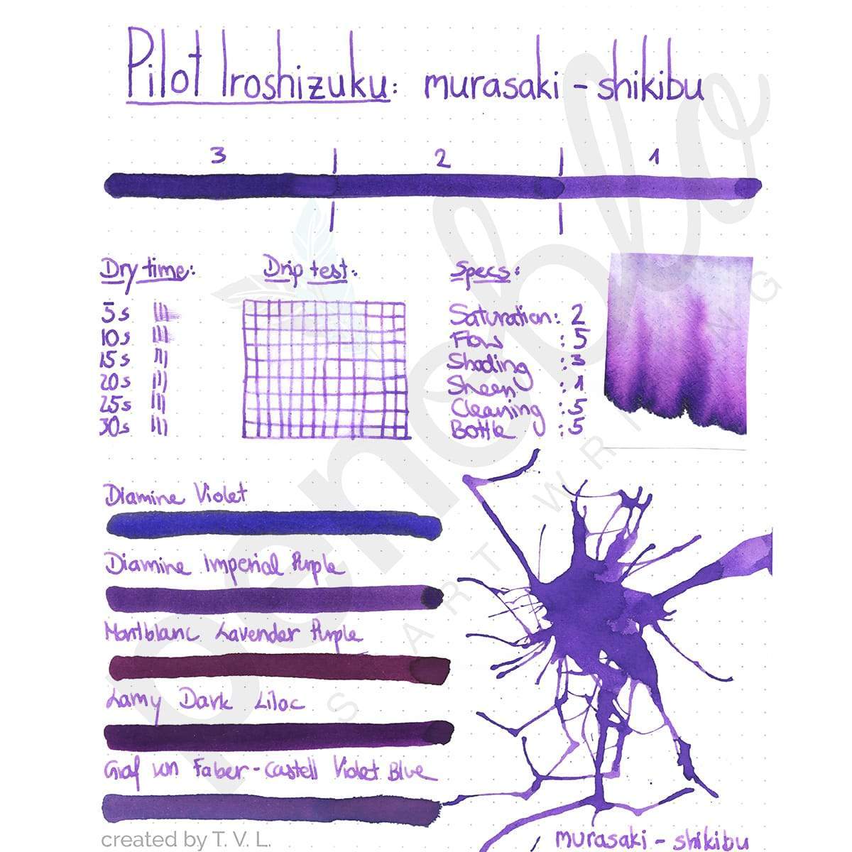Pilot, Tintenglas, Iroshizuku 50 ml, Murasaki-Shikibu Japanese Beautyberry-2