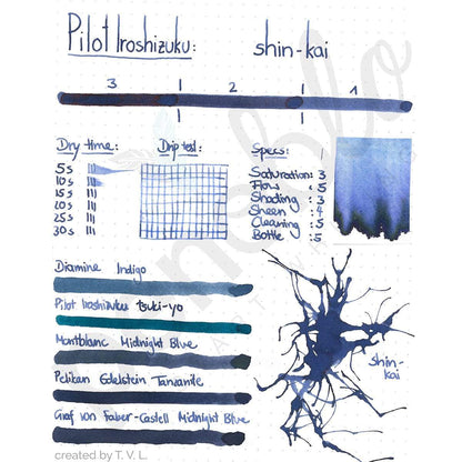 Pilot, Tintenglas, Iroshizuku 50 ml, Shin-Kai Deep Sea-2