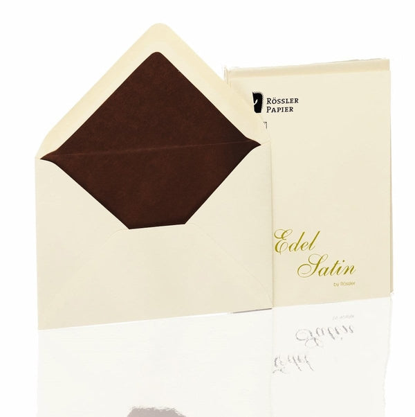 Rössler, Briefumschläge Edel Satin, C6 ivory glatt mit Seidenfutter