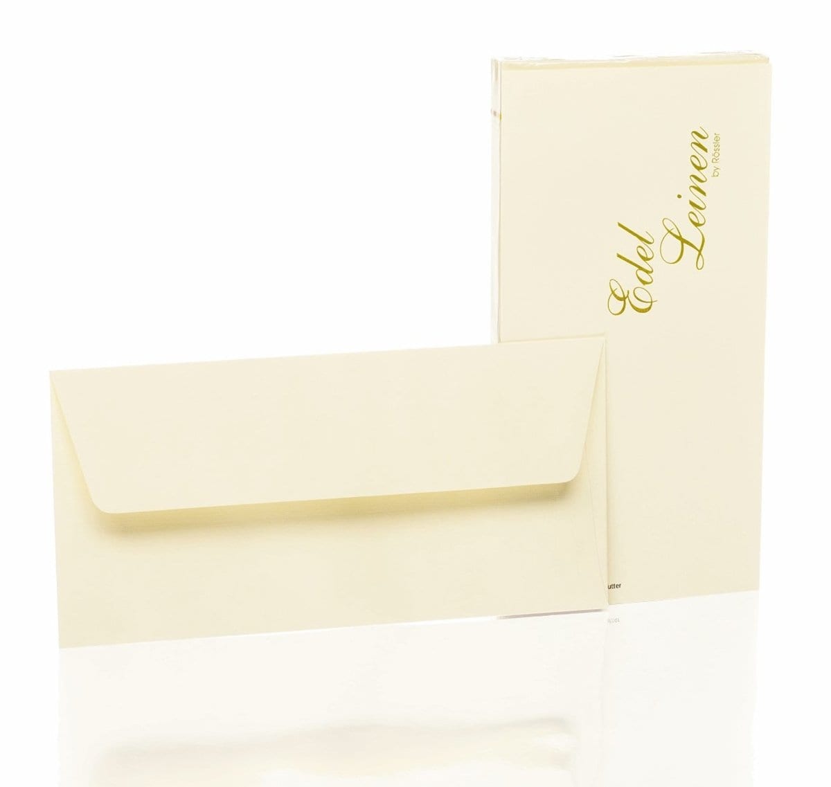 Rössler, Briefumschläge, Edelleinen, DL, 20, ivory Leinen, mit Seidenfutter-1