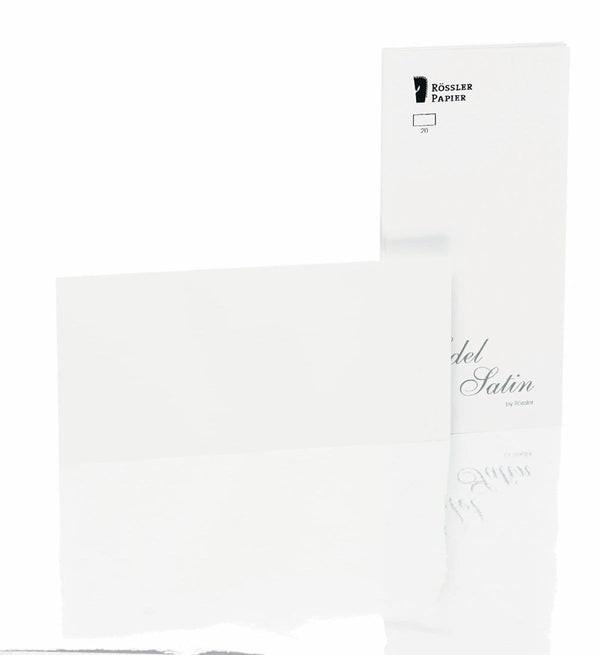 Rössler, Briefkarten Edel Satin, DL weiß glatt Einzelkarten