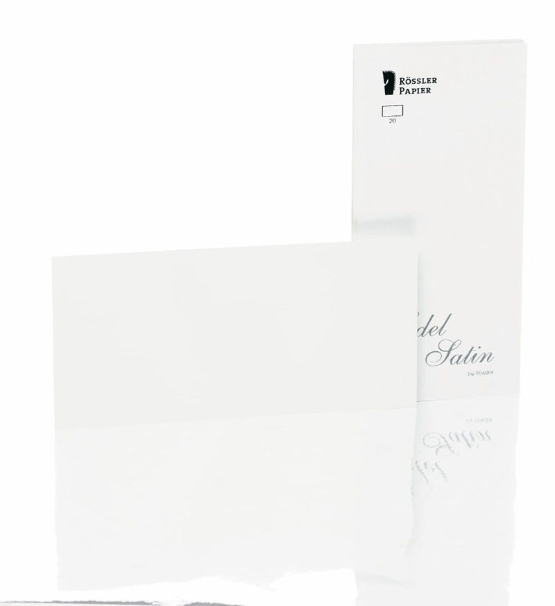 Rössler, Briefkarten, Edel Satin, DL, 20, weiß glatt, Einzelkarten-1