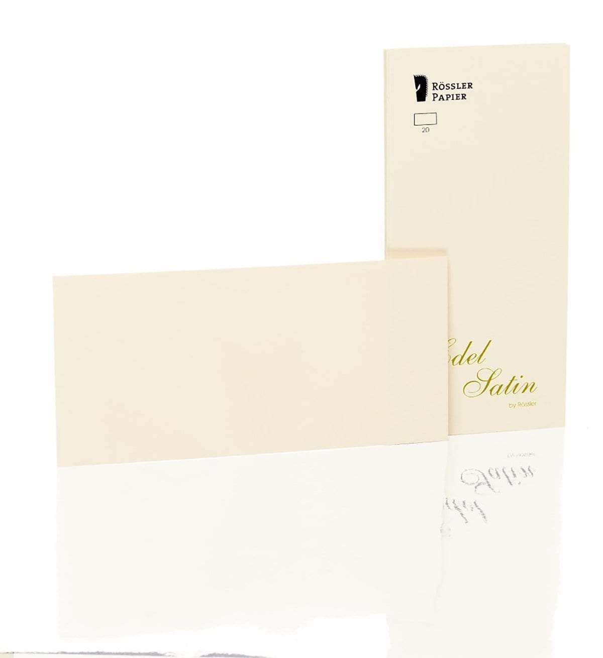 Rössler, Briefkarten, Edel Satin, DL, 20, ivory glatt, Einzelkarten-1