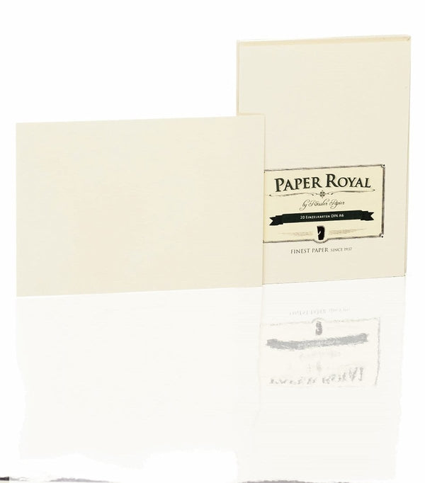 Rössler, Briefkarten Paper Royal, A6 chamois gerippt Einzelkarten