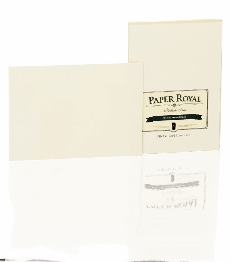 Rössler, Briefkarten, Paper Royal, A6, 20, chamois gerippt, Einzelkarten-1