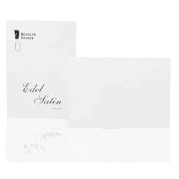 Rössler, Briefkarten, Edel Satin, A6, 20, weiß glatt-1
