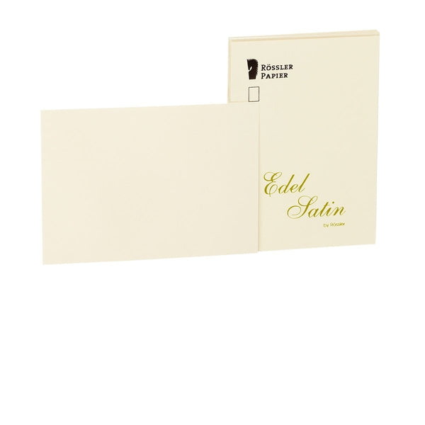 Rössler, Briefkarten, Edel Satin, A6, 20, ivory glatt-1