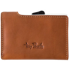 Tony Perotti, Kreditkartenhalter Vegetale, Kreditkartenetui Aluminium Slim mit Papiergeld Fach, cognac
