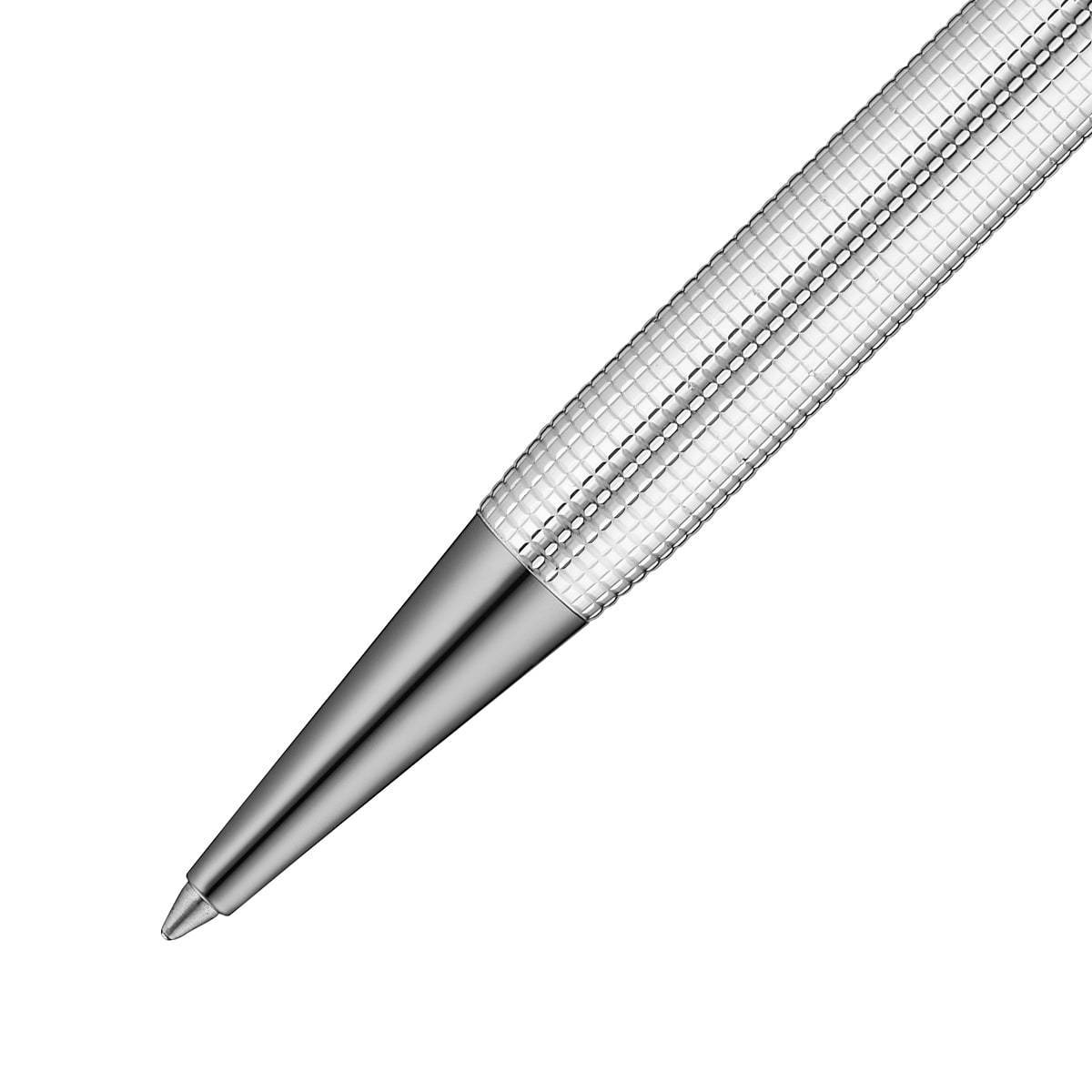 Waldmann, Kugelschreiber, Tango, Silber, Pyramid-Design, Beschlagteile Ruthenium-Plattiert-2