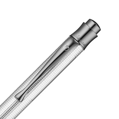 Waldmann, Kugelschreiber, Tango, Silber, Pyramid-Design, Beschlagteile Ruthenium-Plattiert-3