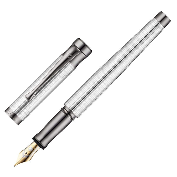 Waldmann, Füller Tango, Pyramid, ruthenium-plattiert, 18K Feder, silber