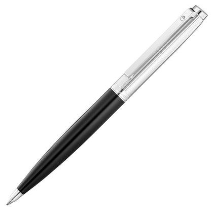 Waldmann, Kugelschreiber, Tuscany, Linien Design, Silber, Lack Schwarz-1