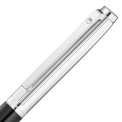Waldmann, Kugelschreiber, Tuscany, Linien Design, Silber, Lack Schwarz-3