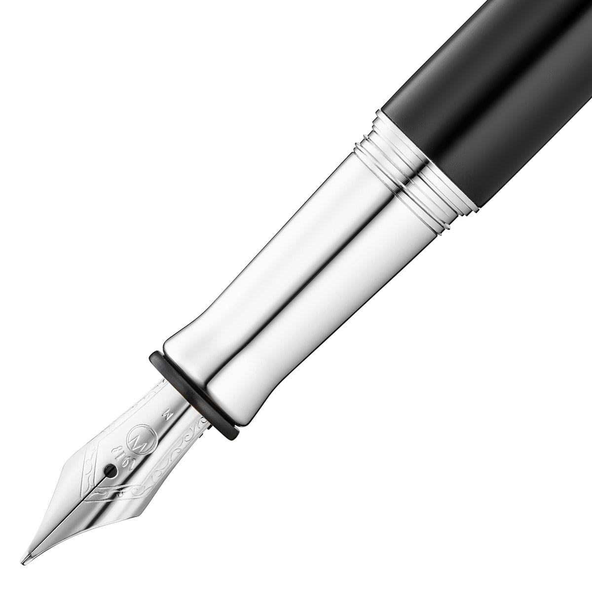 Waldmann, Füller, Tuscany, Linien Design, Silber, Lack Schwarz-2