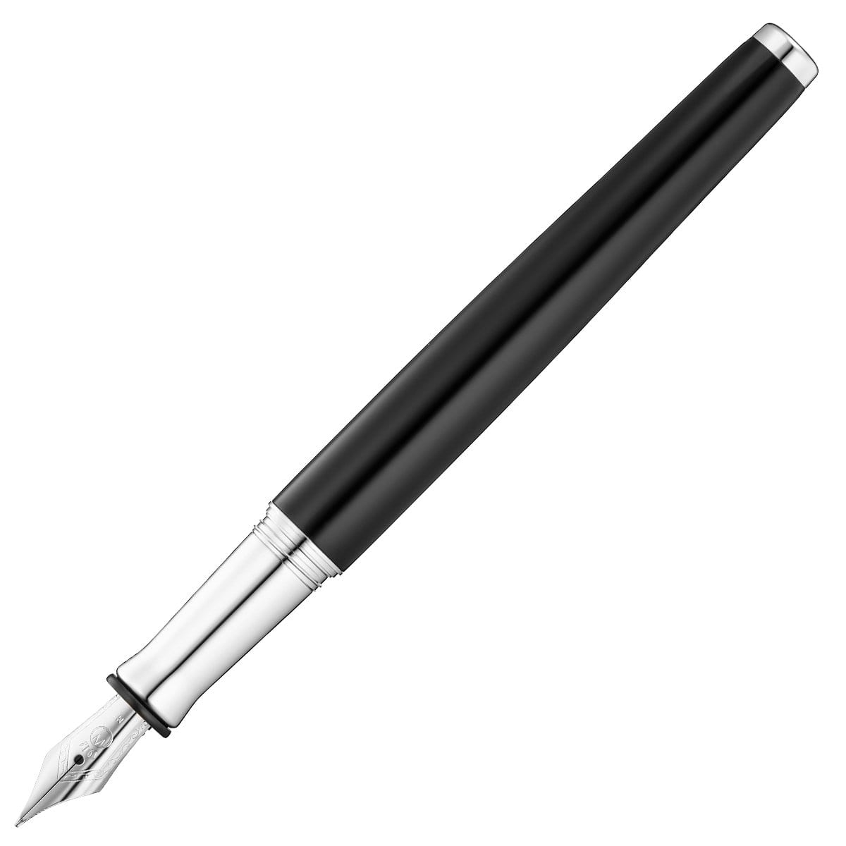 Waldmann, Füller, Tuscany, Linien Design, Silber, Lack Schwarz-1