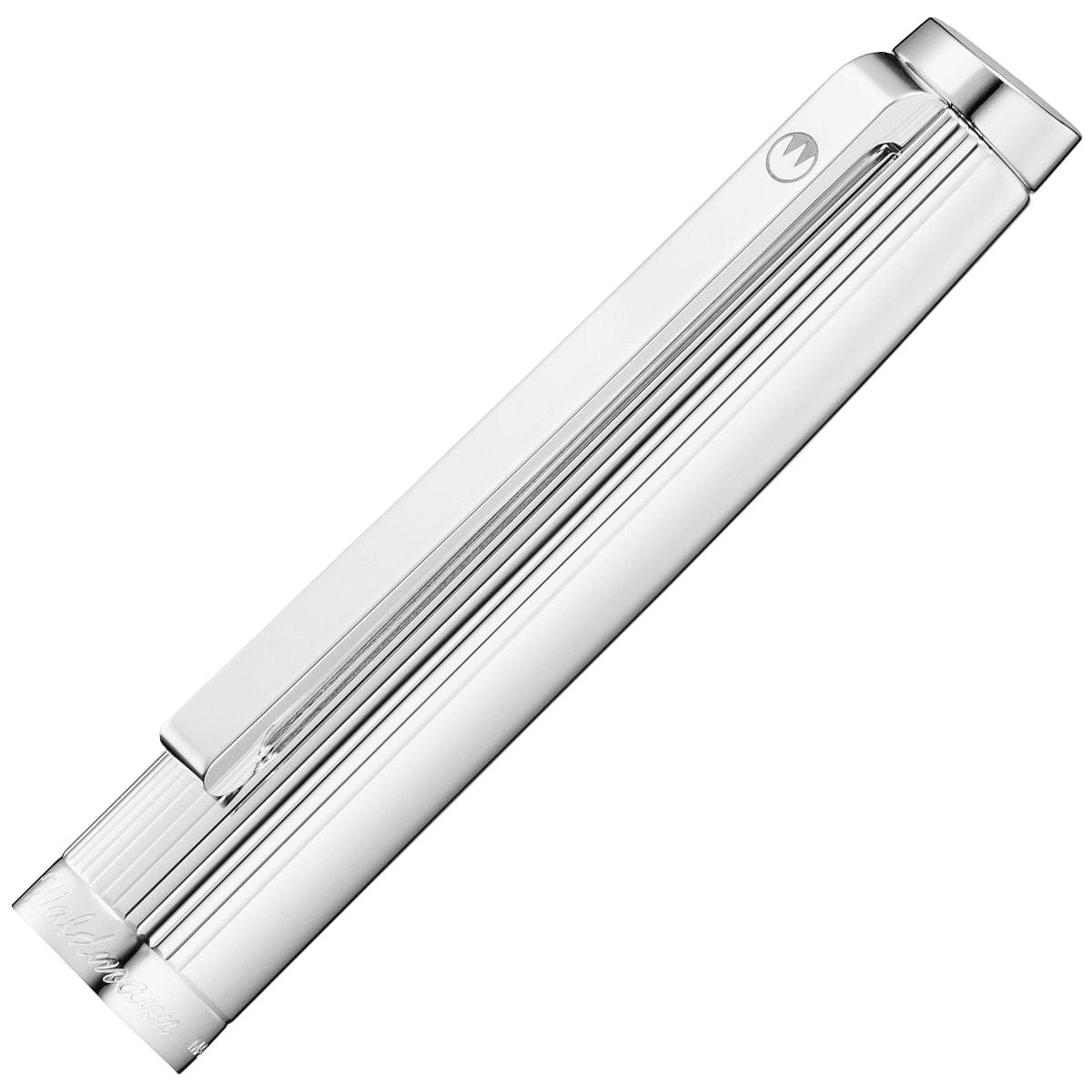 Waldmann, Tintenroller, Tuscany, Linien Design, Silber, Lack Schwarz-3