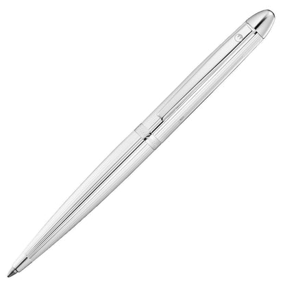 Waldmann, Kugelschreiber, Pocket, Linien Design, Silber, mit Gas Druck Mine-1