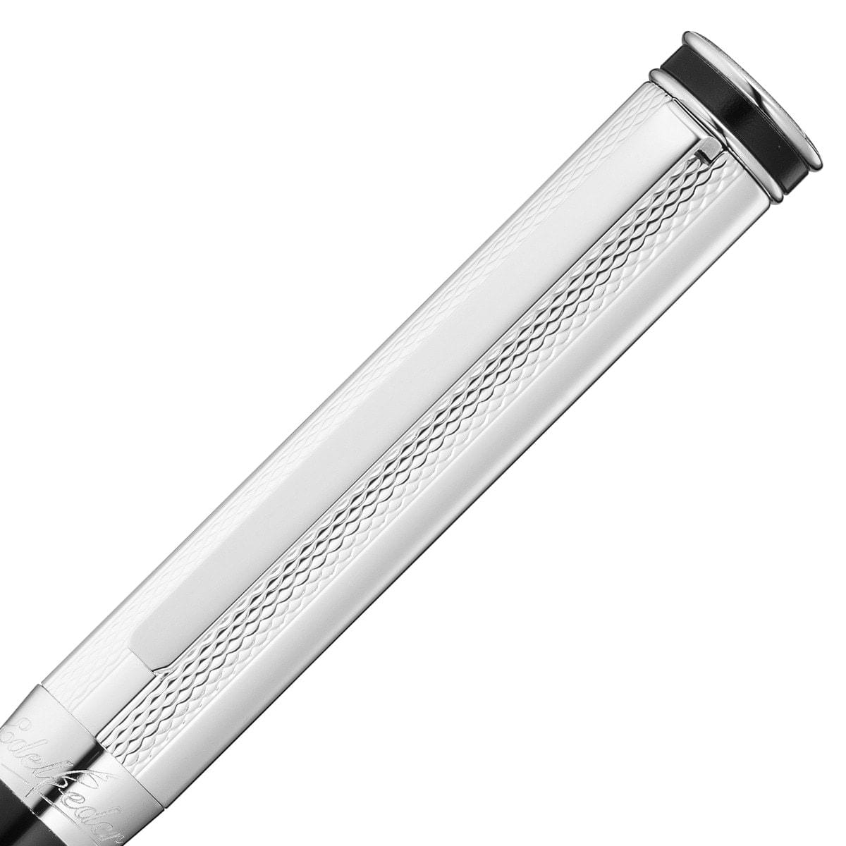 Waldmann, Kugelschreiber, Edelfeder, Korn, Silber, Lack Schwarz-3