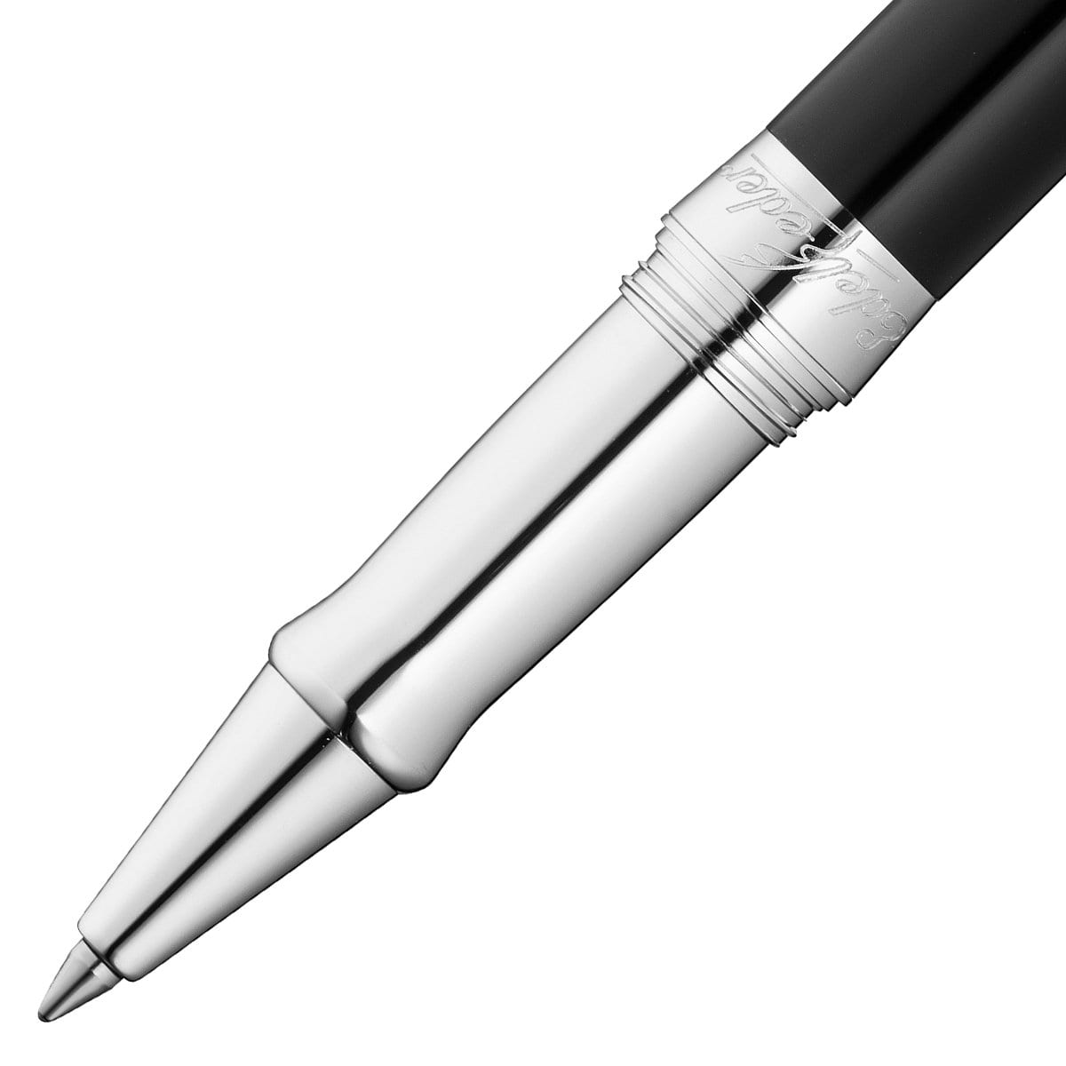 Waldmann, Tintenroller, Edelfeder, Korn, Silber, Lack Schwarz-2