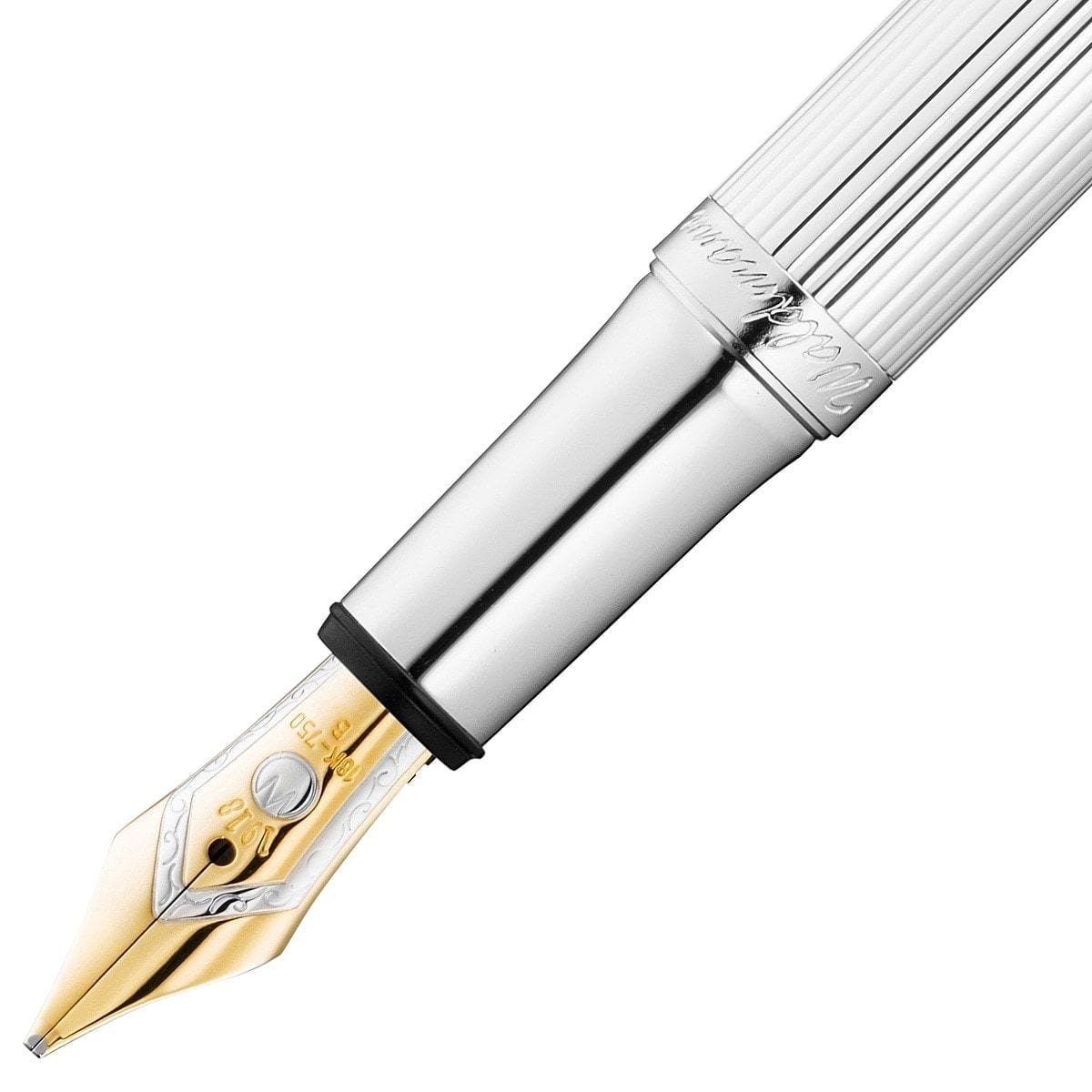 Waldmann, Füller, Pocket, Linien Design, Silber, Gold-2