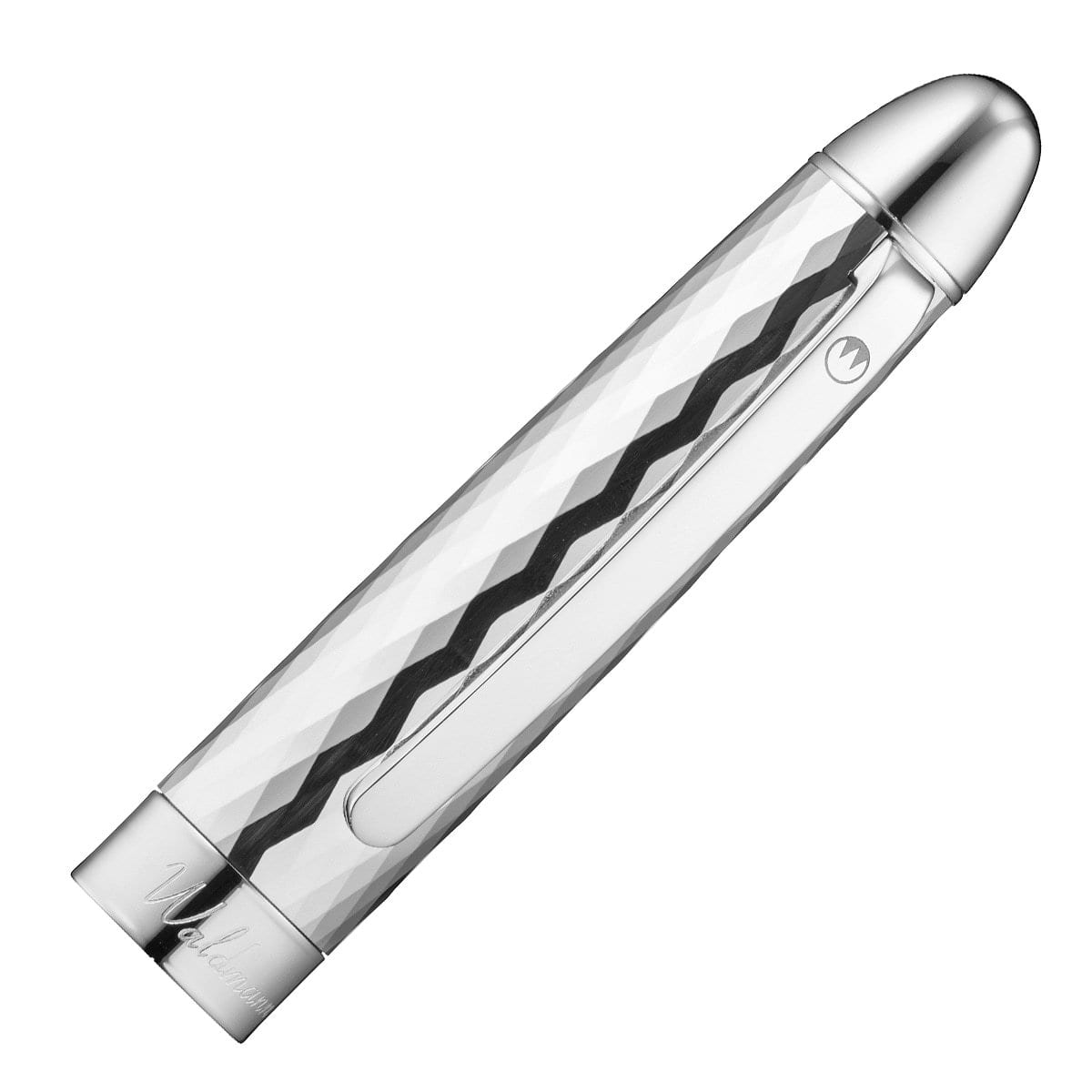 Waldmann, Füller, Précieux, Lack Schwarz, wellenförmiger Diamantschnitt-3