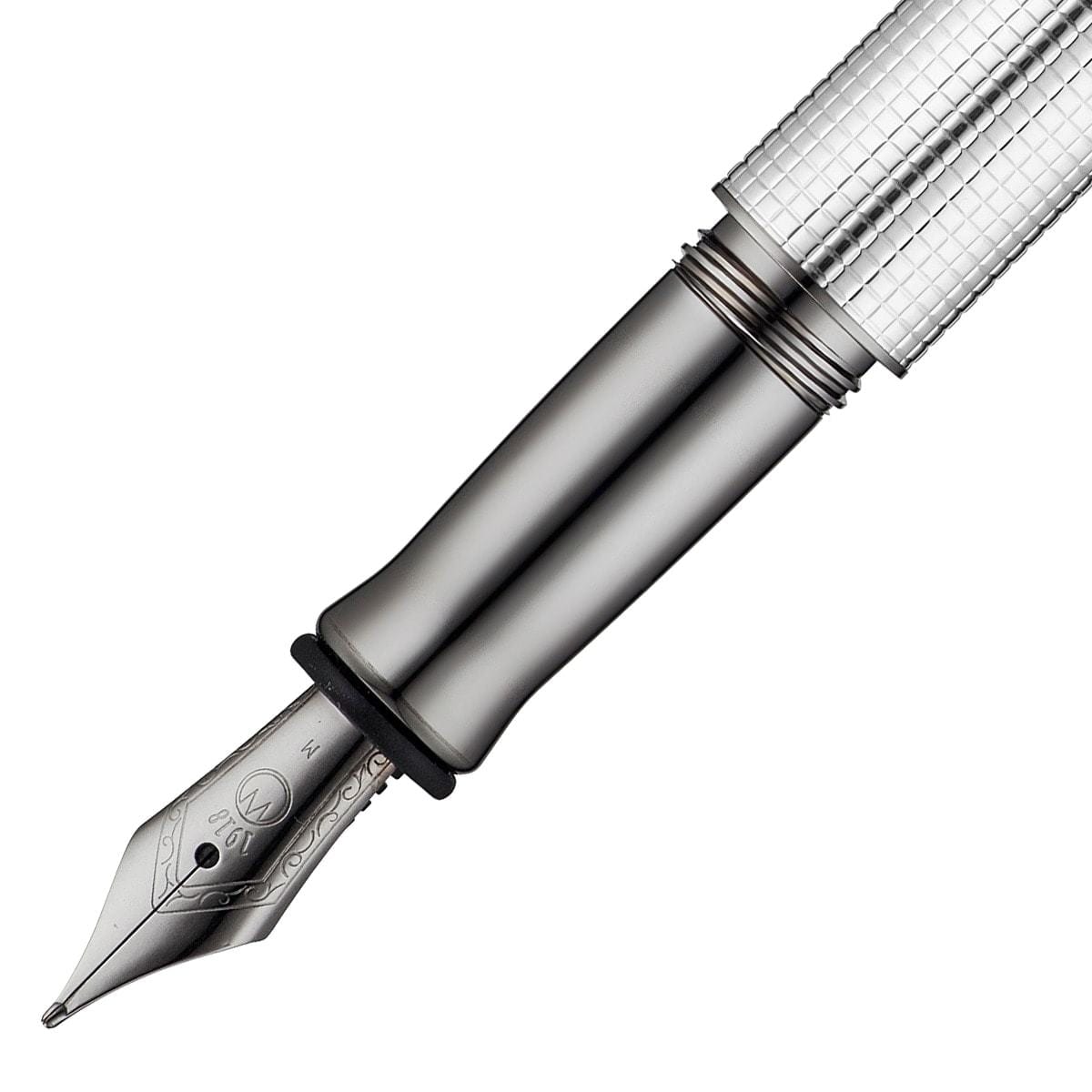 Waldmann, Füller, Tango, Silber, Pyramid-Design, Beschlagteile Ruthenium-Plattiert-2