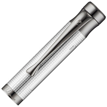 Waldmann, Füller, Tango, Silber, Pyramid-Design, Beschlagteile Ruthenium-Plattiert-3