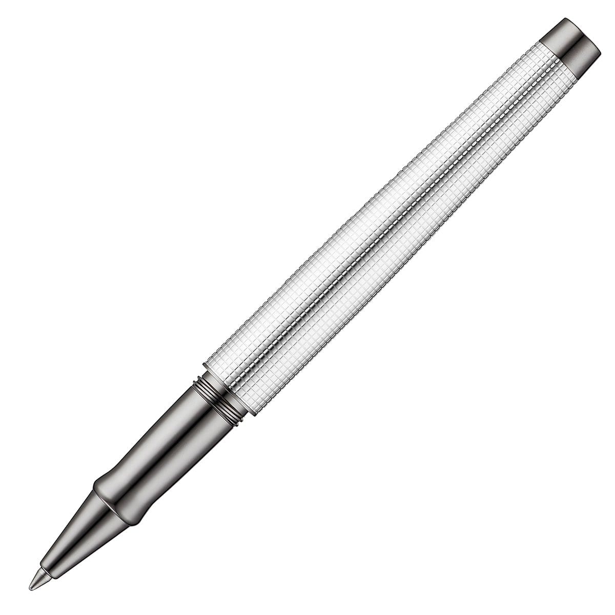 Waldmann, Tintenroller, Tango, Silber, Pyramid-Design, Beschlagteile Ruthenium-Plattiert-1