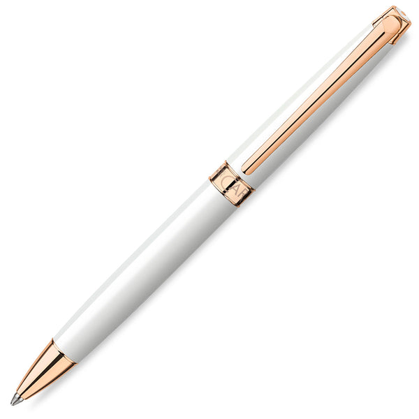Caran d'Ache, Kugelschreiber Léman, Roségold, weiß