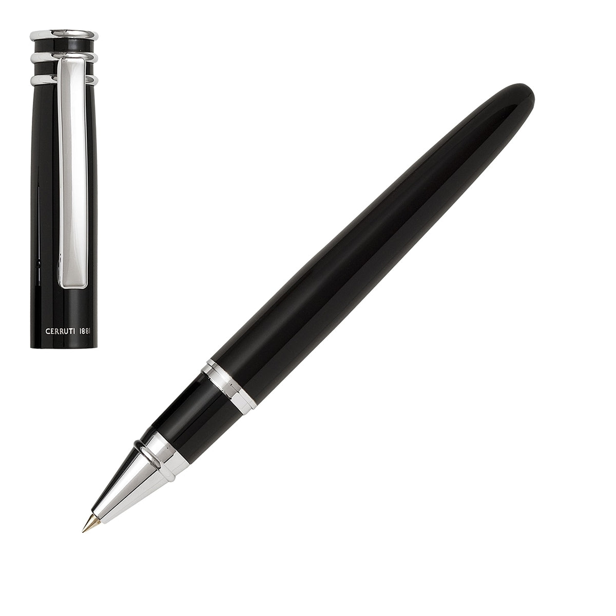 Cerruti 1881 Tintenroller Ring Top schwarz-1