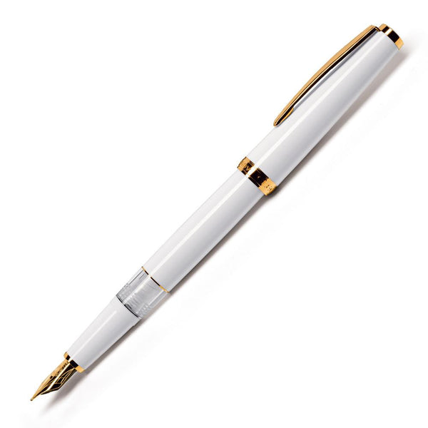 Cleo Skribent, Füller Classic Gold, Kolbensystem, weiß