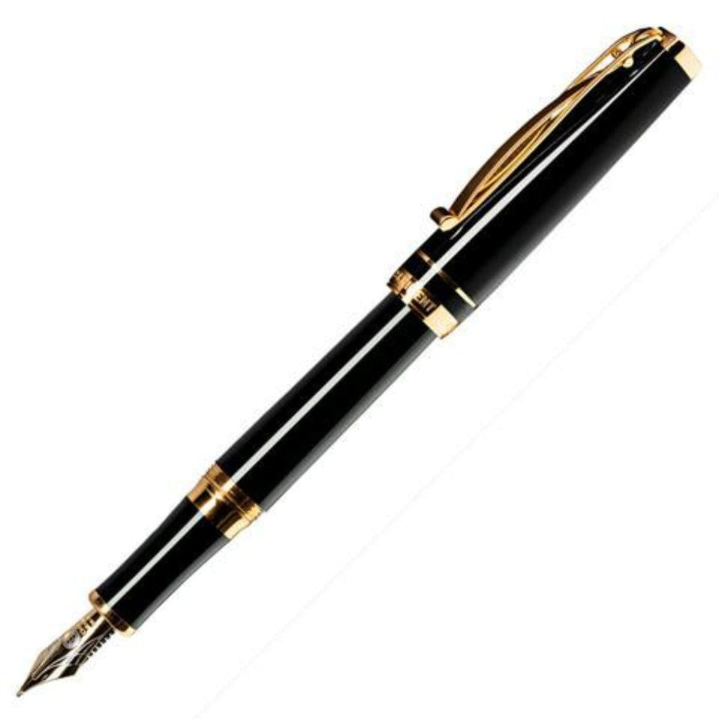Cleo Skribent Füllhalter Platinum – Schwarz, Federbreite B (breit), Ergonomischer Schreibkomfort