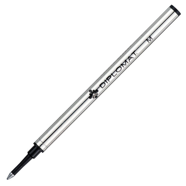 Diplomat, rollerball refill, metal, black