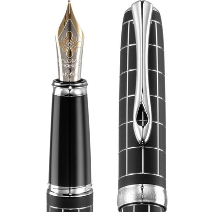Diplomat, Füller, Excellence A plus, Raute guillochiert lapis schwarz 14 kt-2