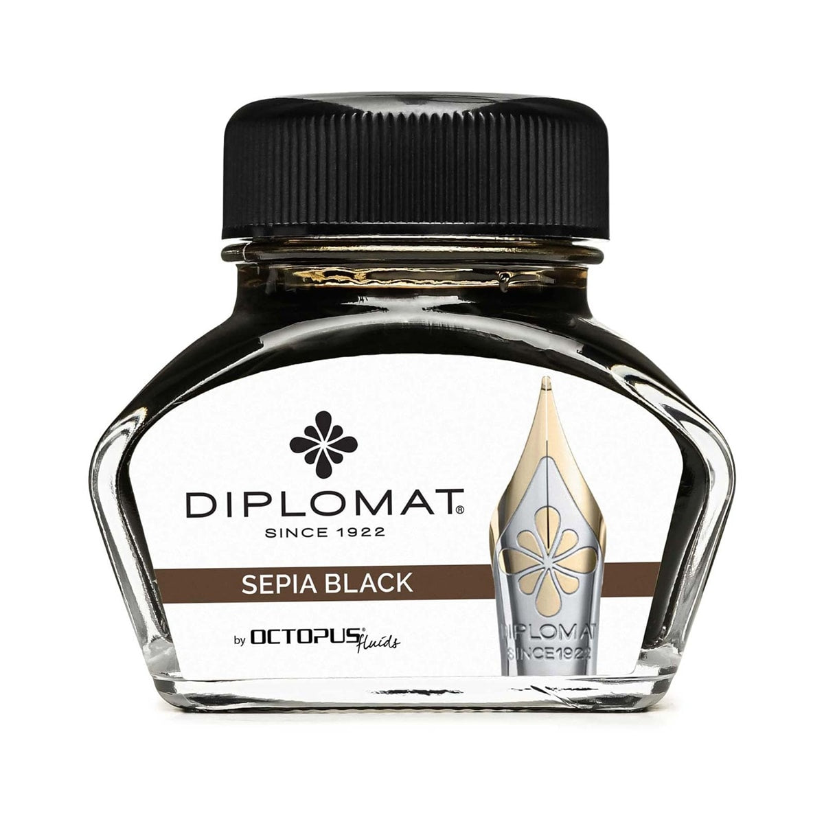 Diplomat Tintenglas Octupus Ink 30ml Sepia Schwarz-1