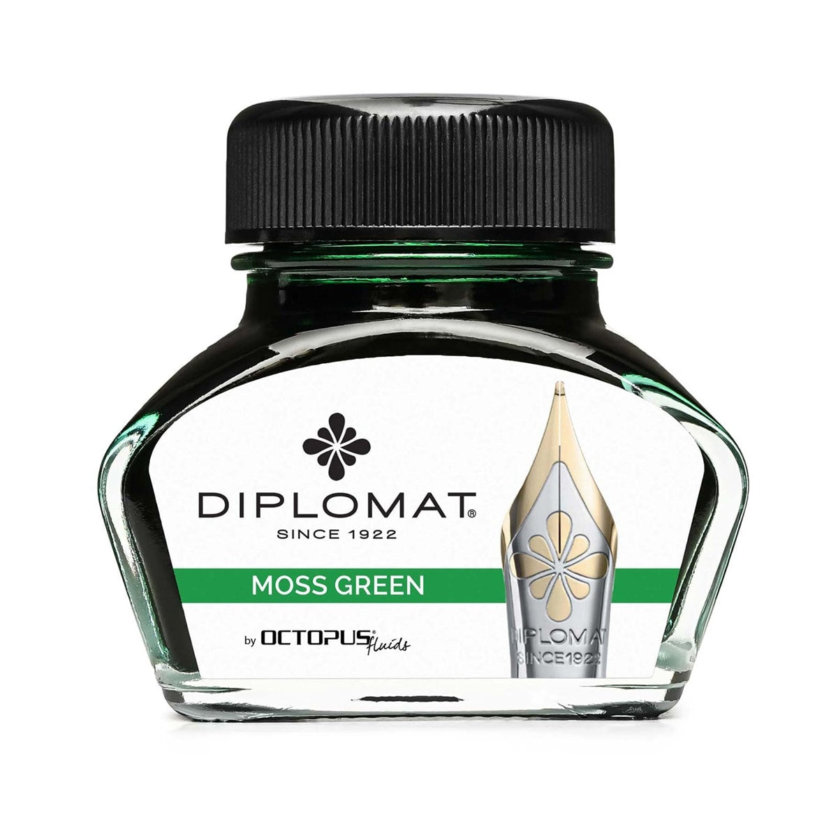 Diplomat Tintenglas Octupus Ink 30ml Moosgrün-1