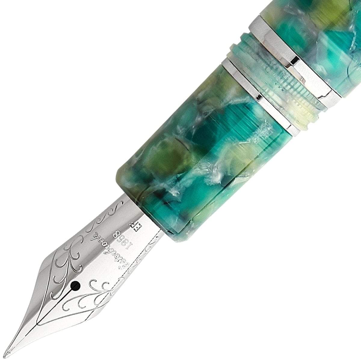 Esterbrook, Füller, Estie, Silber Trim, Sea Glass-2