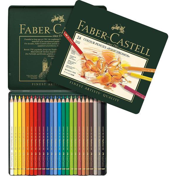 Faber-Castell, Polychromos Colored Pencils, 24 Pencils Metal Tin