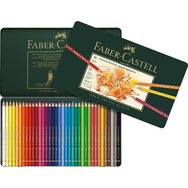 Faber-Castell, Polychromos Colored Pencils, 36 Pencils Metal Tin