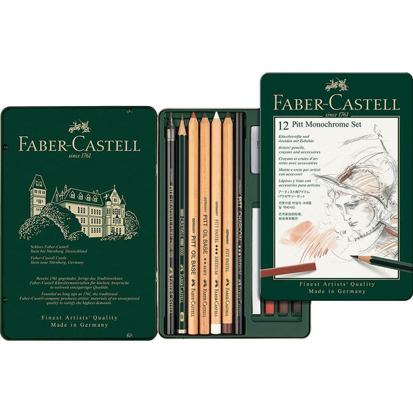 Faber-Castell, Pitt Pitt Monochrome Colouring Pencil, Small Metal Tin