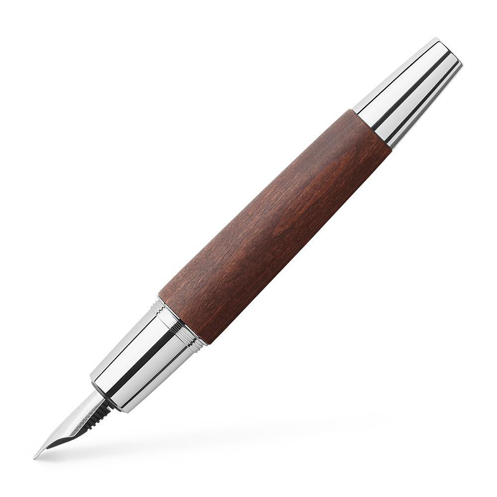 Faber-Castell, Füller, e-motion, Holz Chrom Dunkelbraun-1