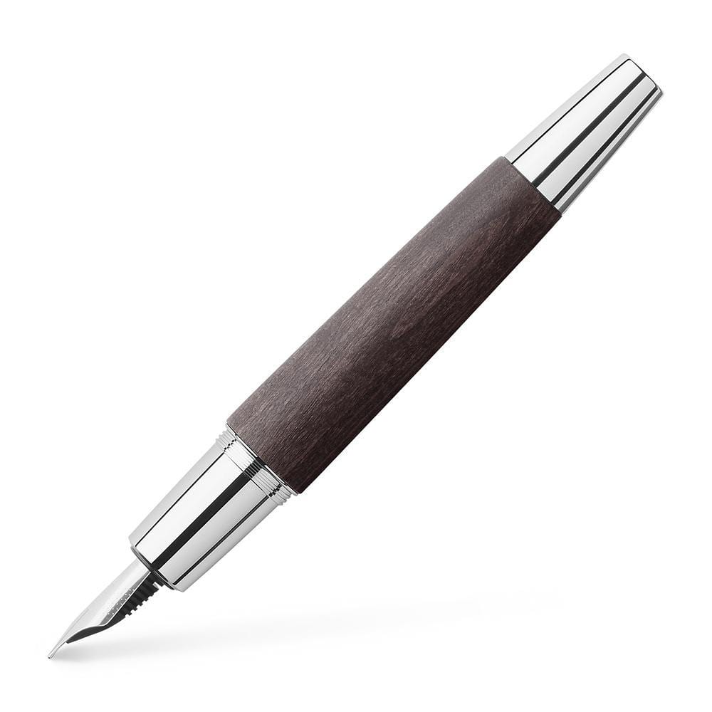 Faber-Castell, Füller, e-motion, Holz Chrom Schwarz-1