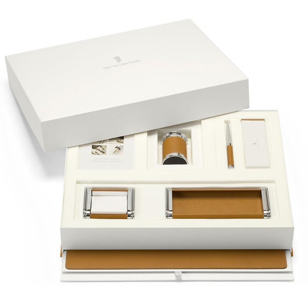 Graf von Faber-Castell, Schreibtischzubehörset`s Epsom, Set, cognac