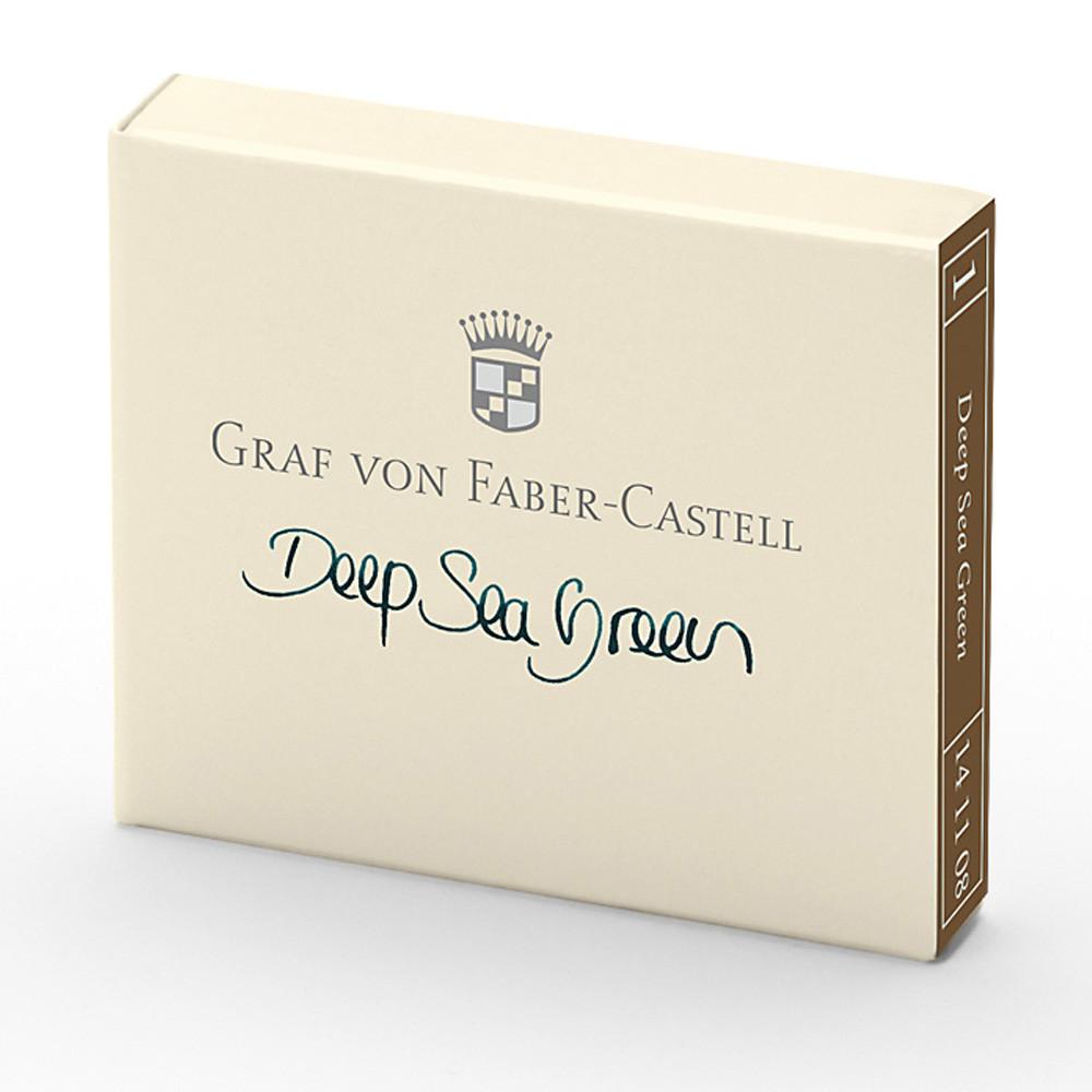 Graf von Faber-Castell, Tintenpatronen, 6x in Faltschachtel, Deep Sea Green-1